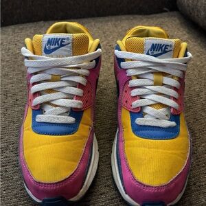 Nike Kids Sneakers in Yellow, Pink, and Blue